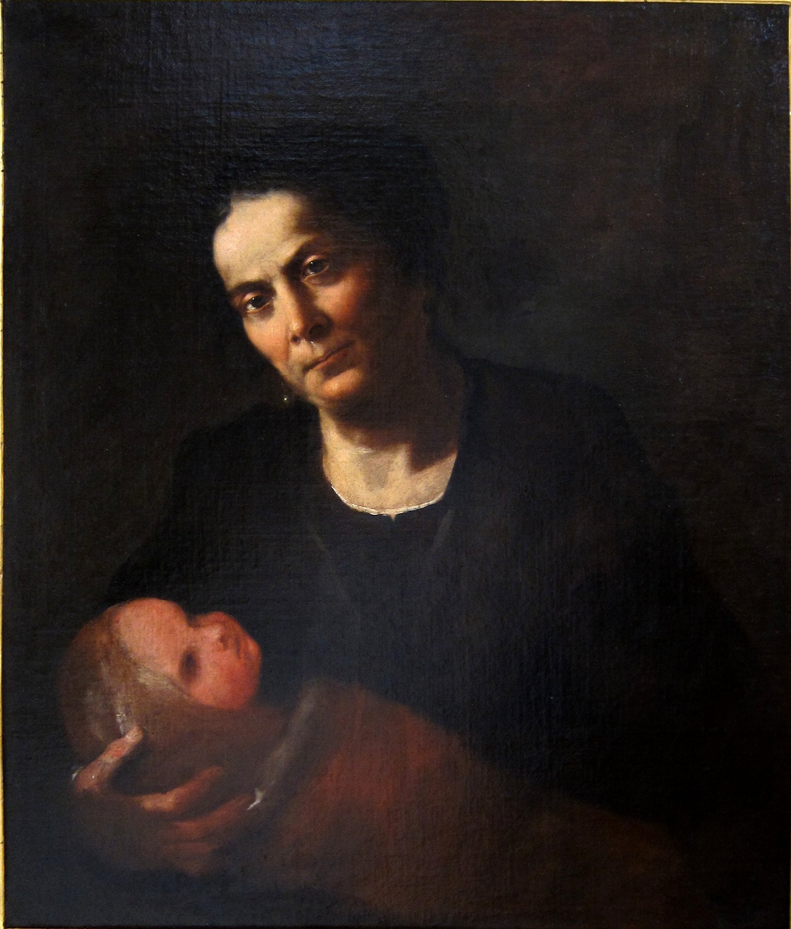 Femme tenant un enfant - Luca Giordano