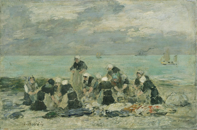 Étretat'ta Çamaşır Yıkayan Kadınlar - Eugène Boudin