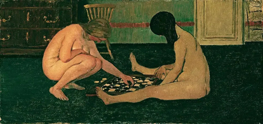 Çıplak kadınlar dama oynarken - Félix Vallotton