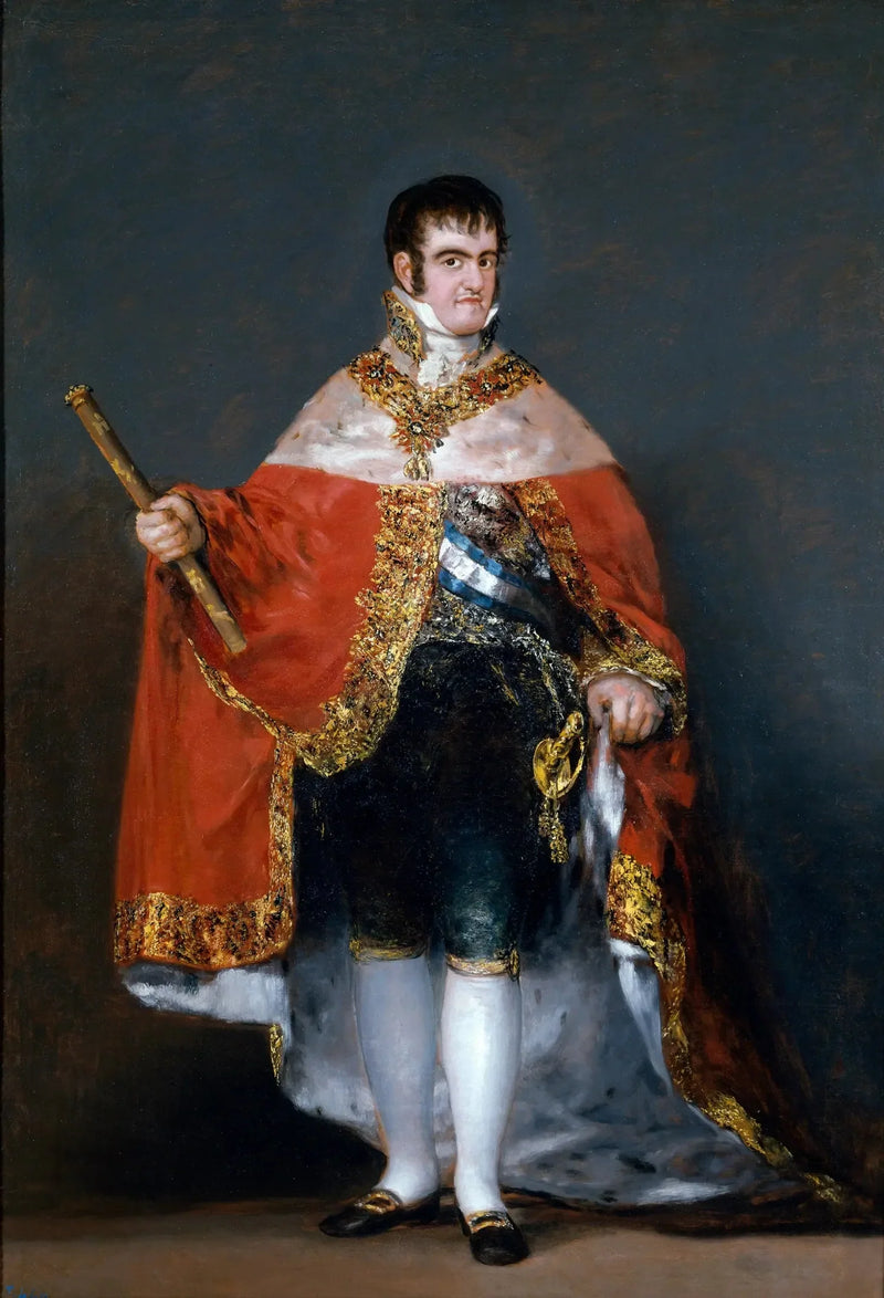 Ferdinand VII kraliyet pelerini ile - Francisco de Goya