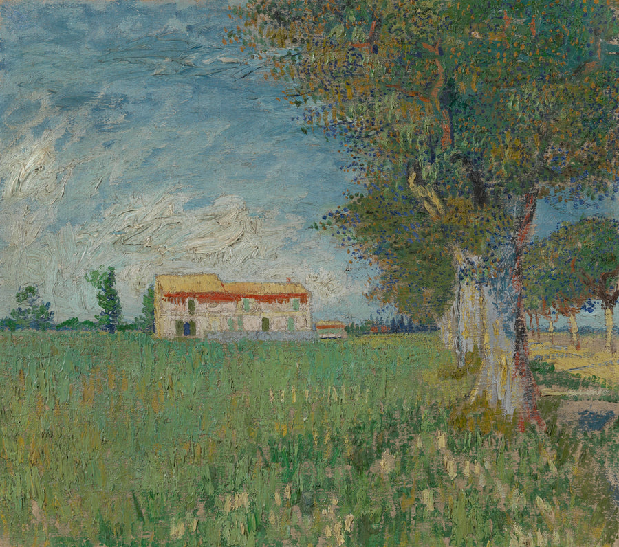Buğday tarlasında çiftlik - Vincent van Gogh