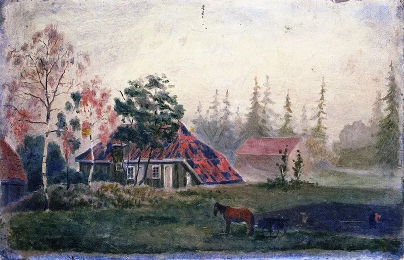 Binaların Önünde At ve Vagon - Edvard Munch