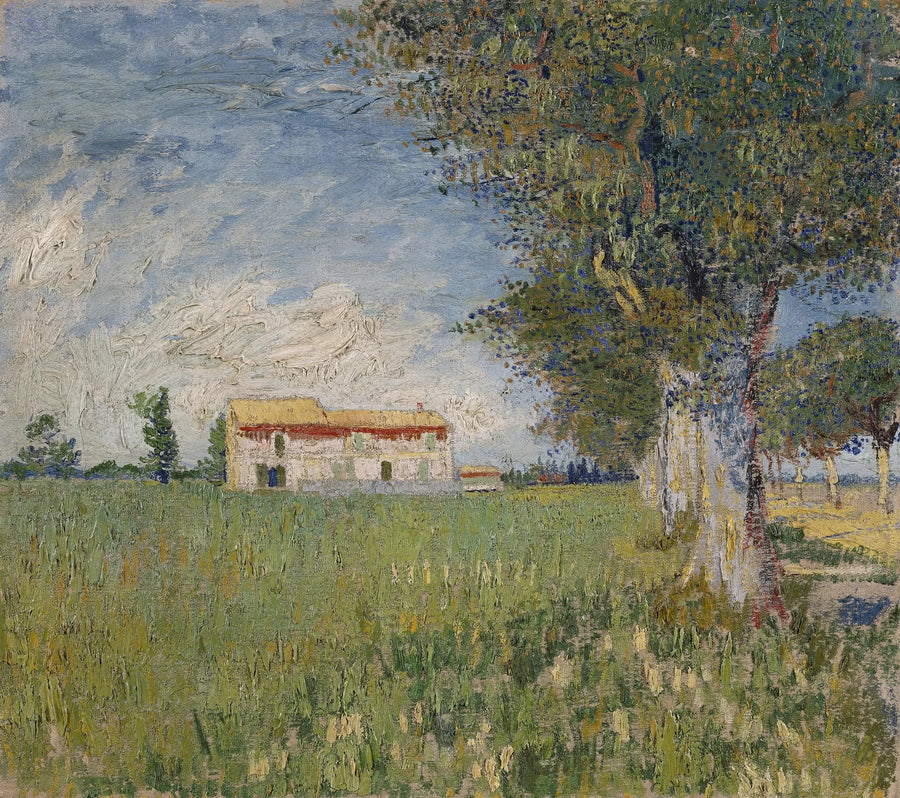 Buğday tarlasında çiftlik - Vincent van Gogh