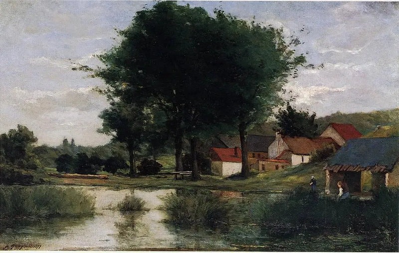 Bir Gölet Kenarındaki Çiftlik, ya da Sonbahar Manzarası - Paul Gauguin