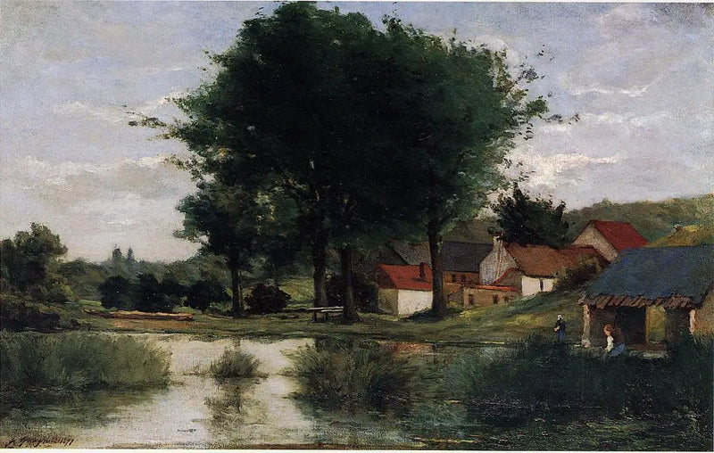 Bir Gölet Kenarındaki Çiftlik, ya da Sonbahar Manzarası - Paul Gauguin