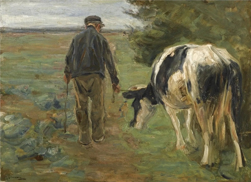 Çiftçi ve inek - Max Liebermann