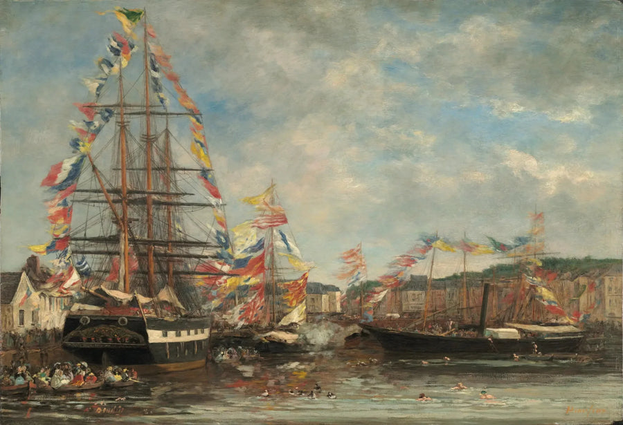 Honfleur Limanı'nda Şenlik - Eugène Boudin