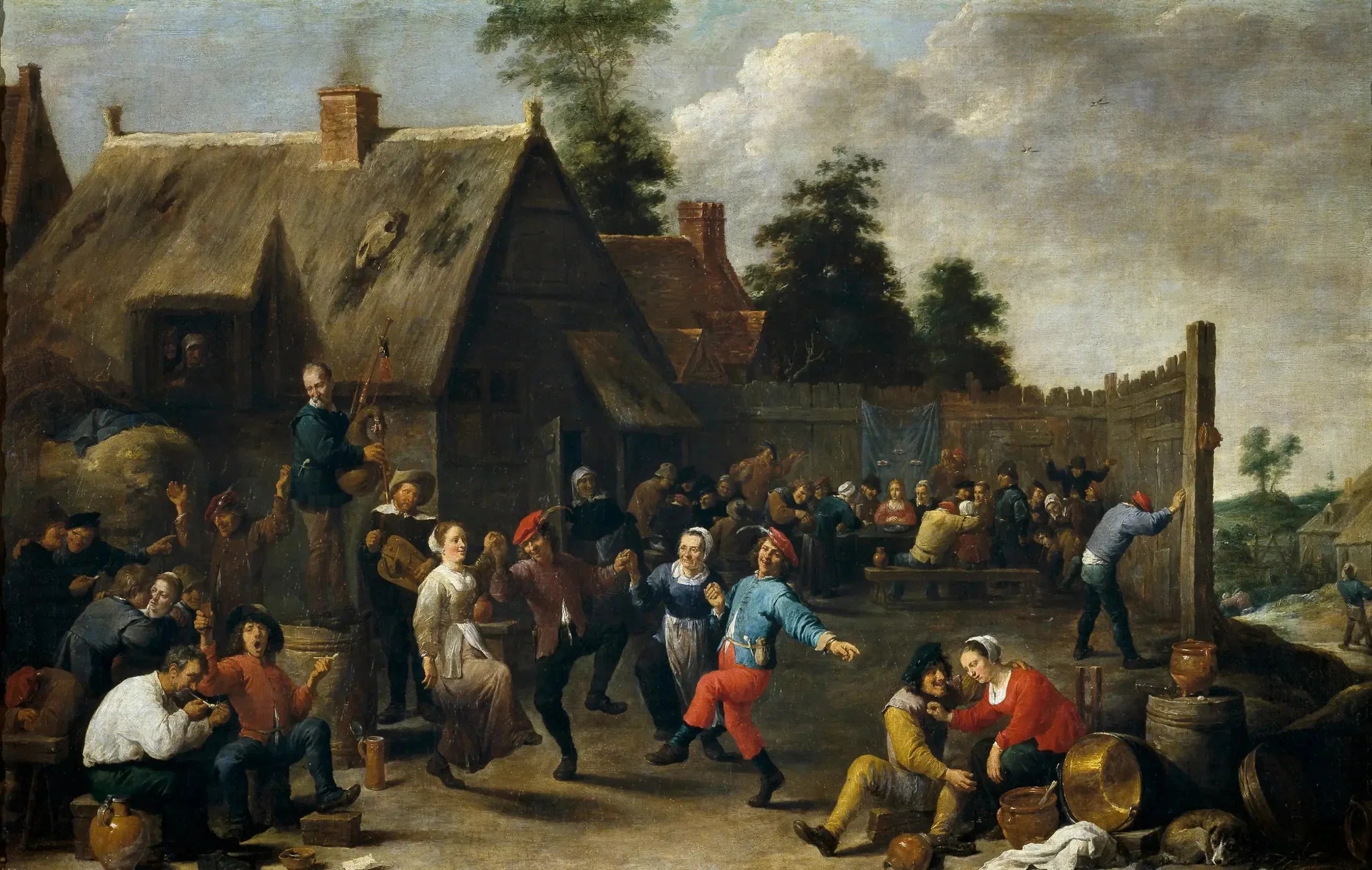 Fête et festin du village - David Teniers le Jeune image 1 copie de tableau peinte à la main