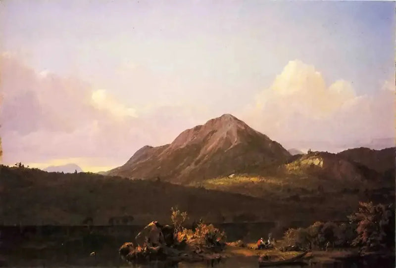 Maine doğasında kamp ateşi - Frederic Edwin Church