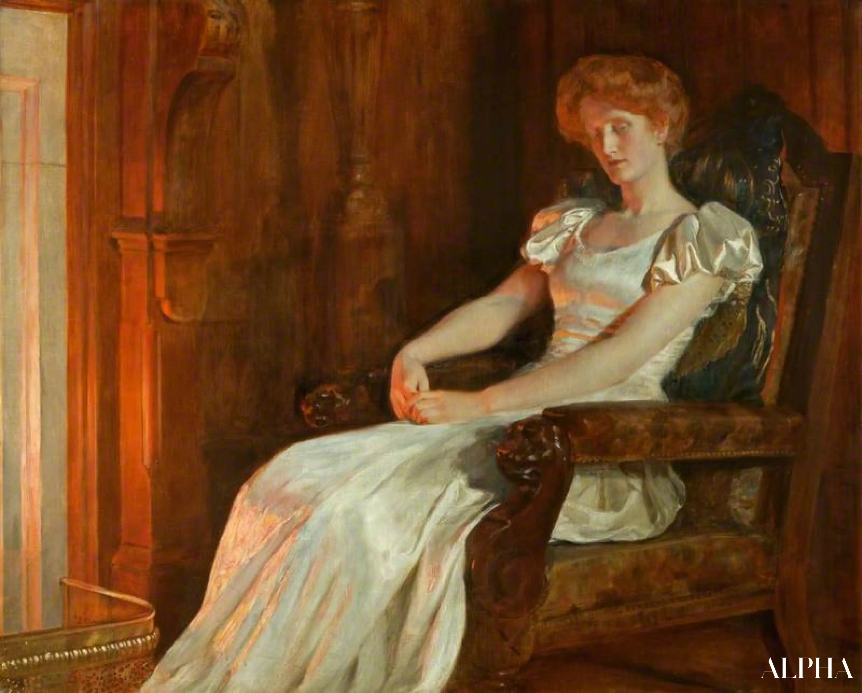 Reproduction du tableau « Feu de feu - John Collier » par Alpha Reproduction en peinture à l’huile