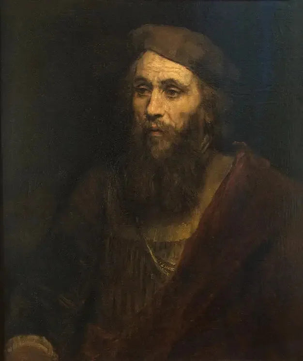 Sakallı ve bereli bir adamın yarım boy figürü - Rembrandt