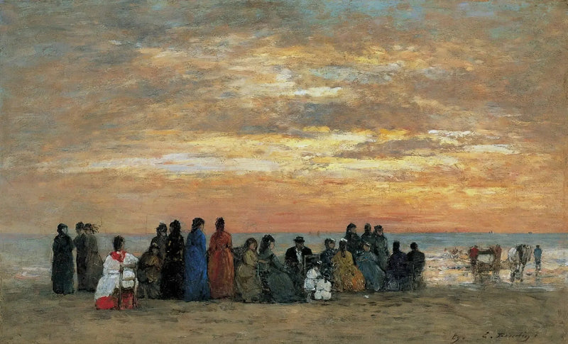 Trouville Plajı'ndaki Figürler - Eugène Boudin
