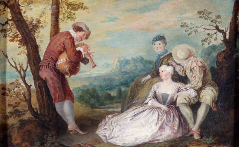 Arcadiyen Bir Manzara İçinde Figürler - Antoine Watteau