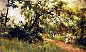 Parkta Kadın Figürleri - Giovanni Boldini