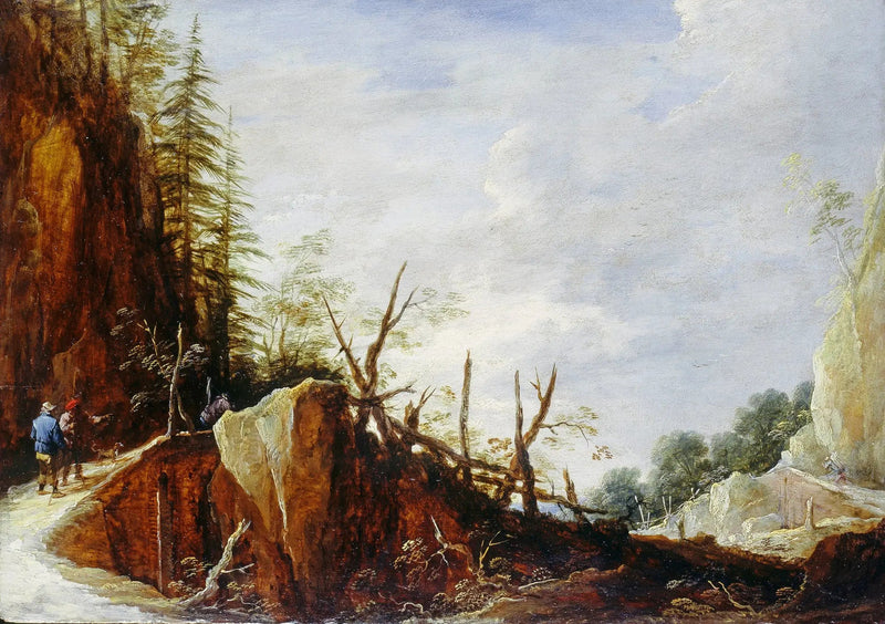 Kayalık bir tepe üzerindeki figürler - David Teniers le Jeune