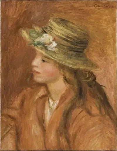 Hasır Şapka ile Filet - Pierre-Auguste Renoir