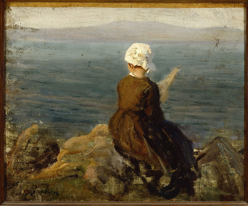 Douarnenez'teki Kayalıklarda İplikçi - Jules Breton