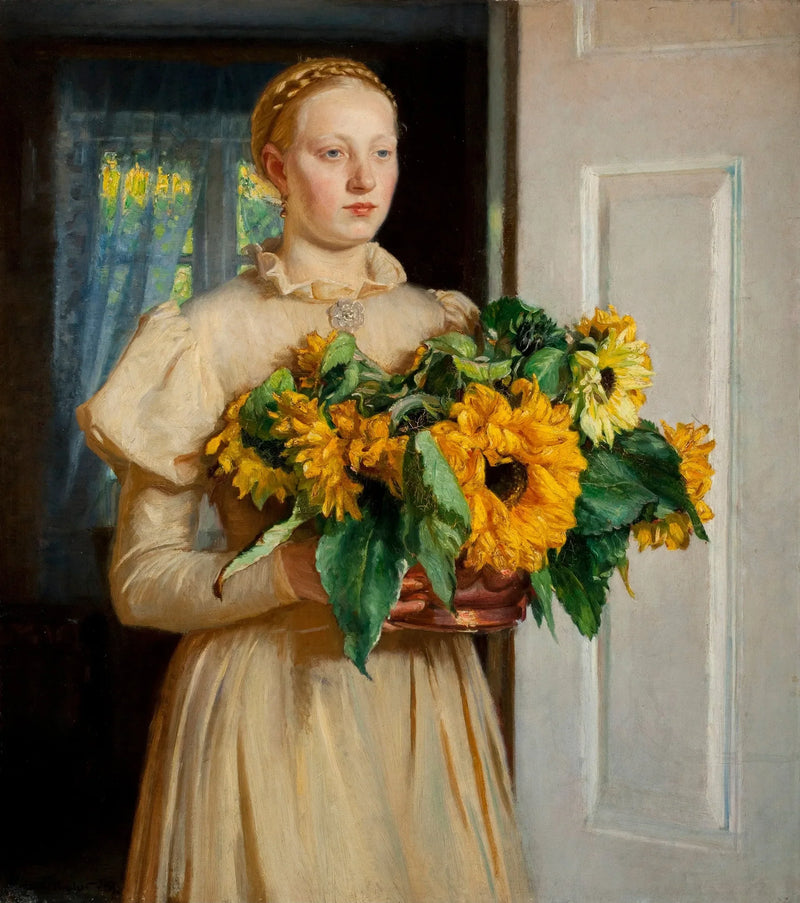 Ayçiçekleriyle Kız (1893) - Michael Peter Ancher