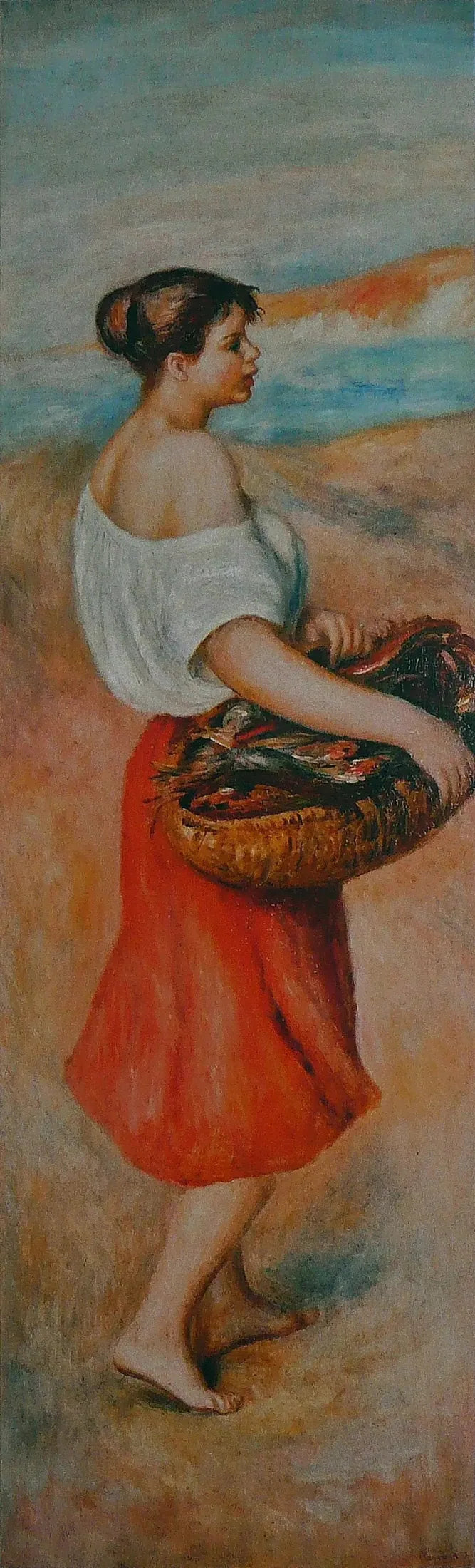 Balık Sepetli Kız - Pierre-Auguste Renoir