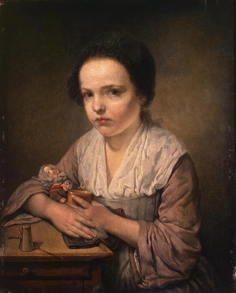 Kız Çocuk ve Bebek - Jean-Baptiste Greuze