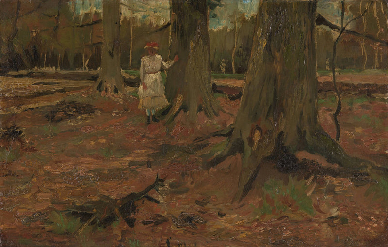 Ormanda Beyaz Elbiseli Kız - Vincent van Gogh