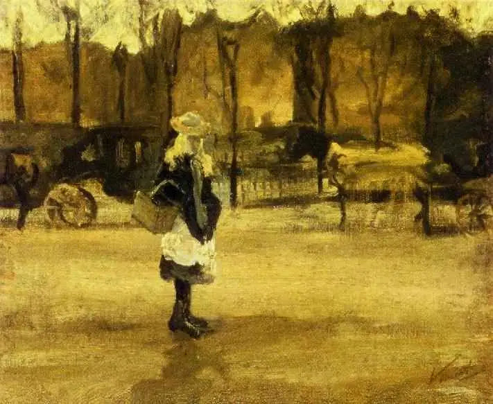 Fille dans la rue - Vincent van Gogh image 1 reproduction de peinture à l’huile