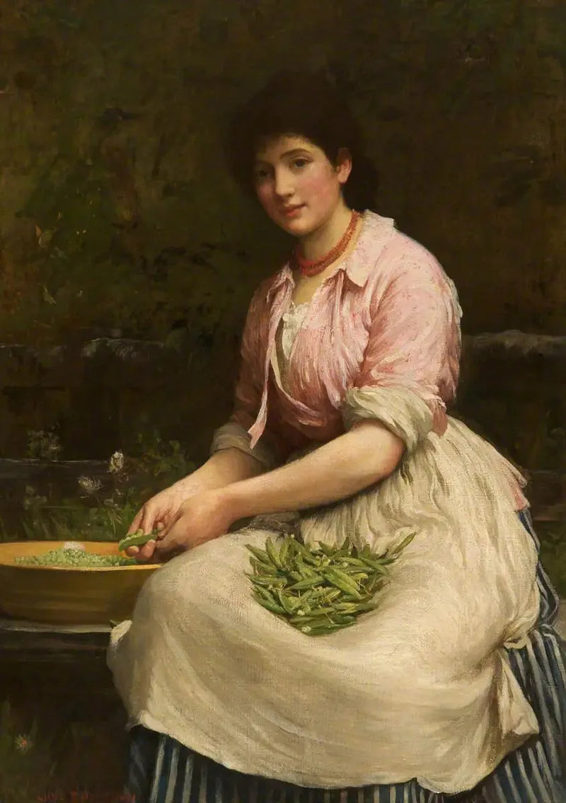 İskoç Kız Bezelye Seçerken - Luke Fildes
