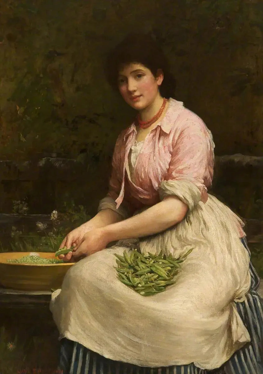 İskoç Kız Bezelye Seçerken - Luke Fildes