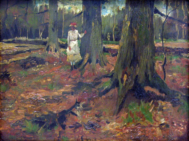 Ormanda Beyaz Elbiseli Kız - Vincent van Gogh