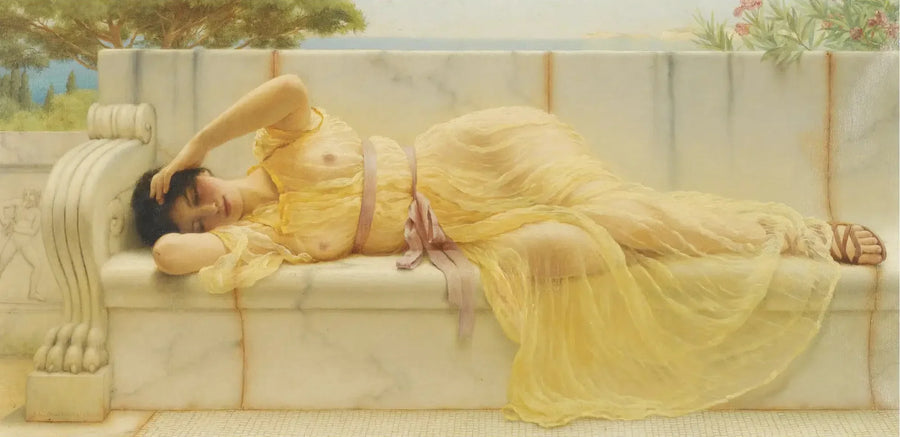 Sarı Drapeli Kız - John William Godward