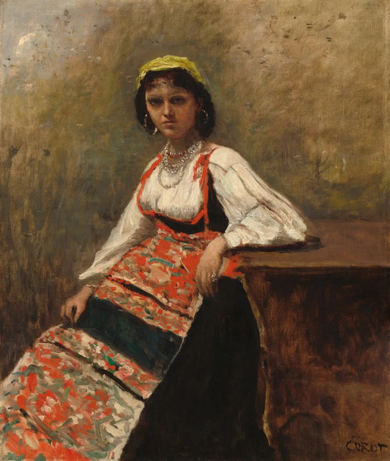 İtalyan Kız - Jean-Baptiste Camille Corot