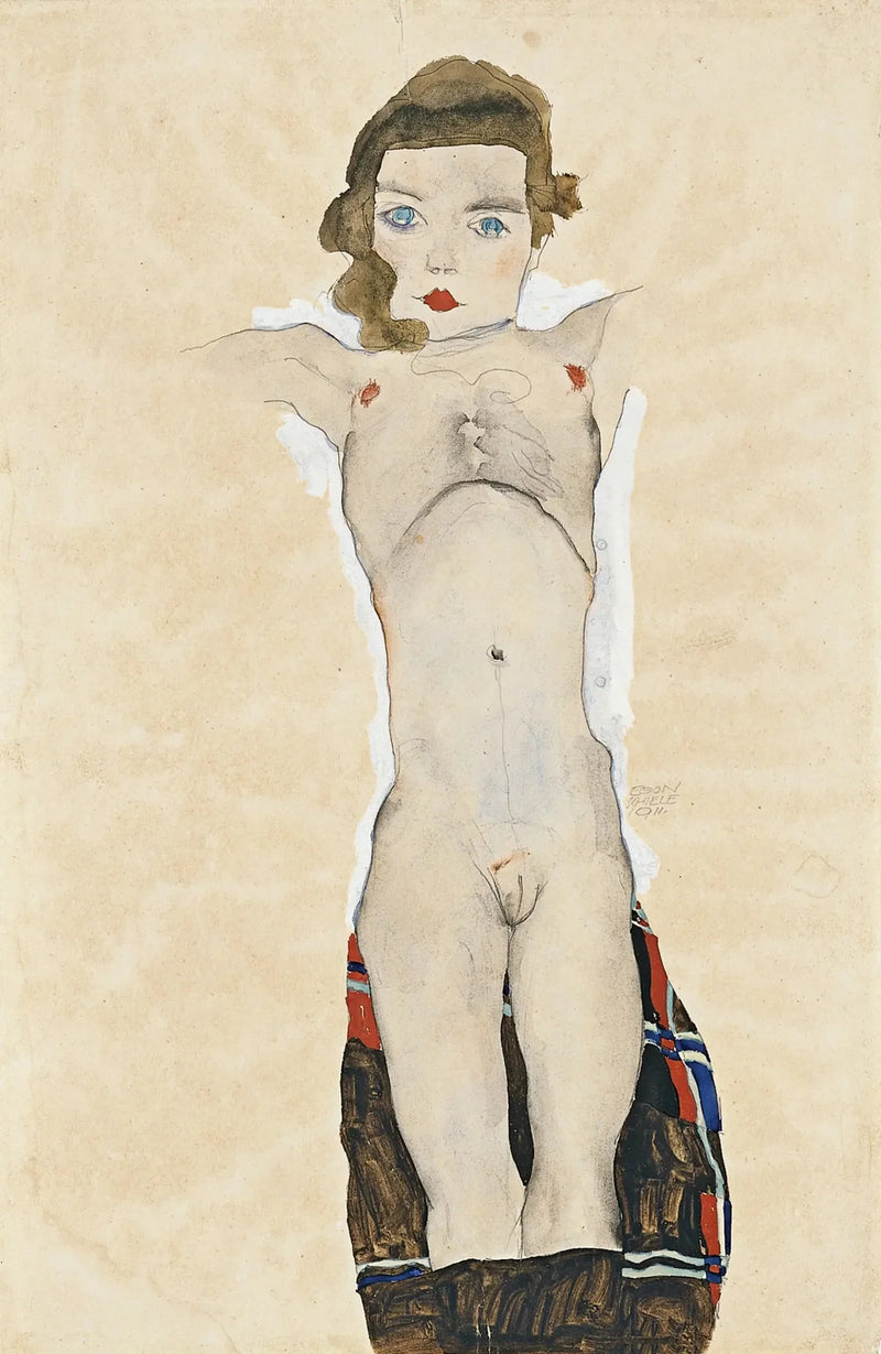 Kolları Açık Çıplak Kız - Egon Schiele