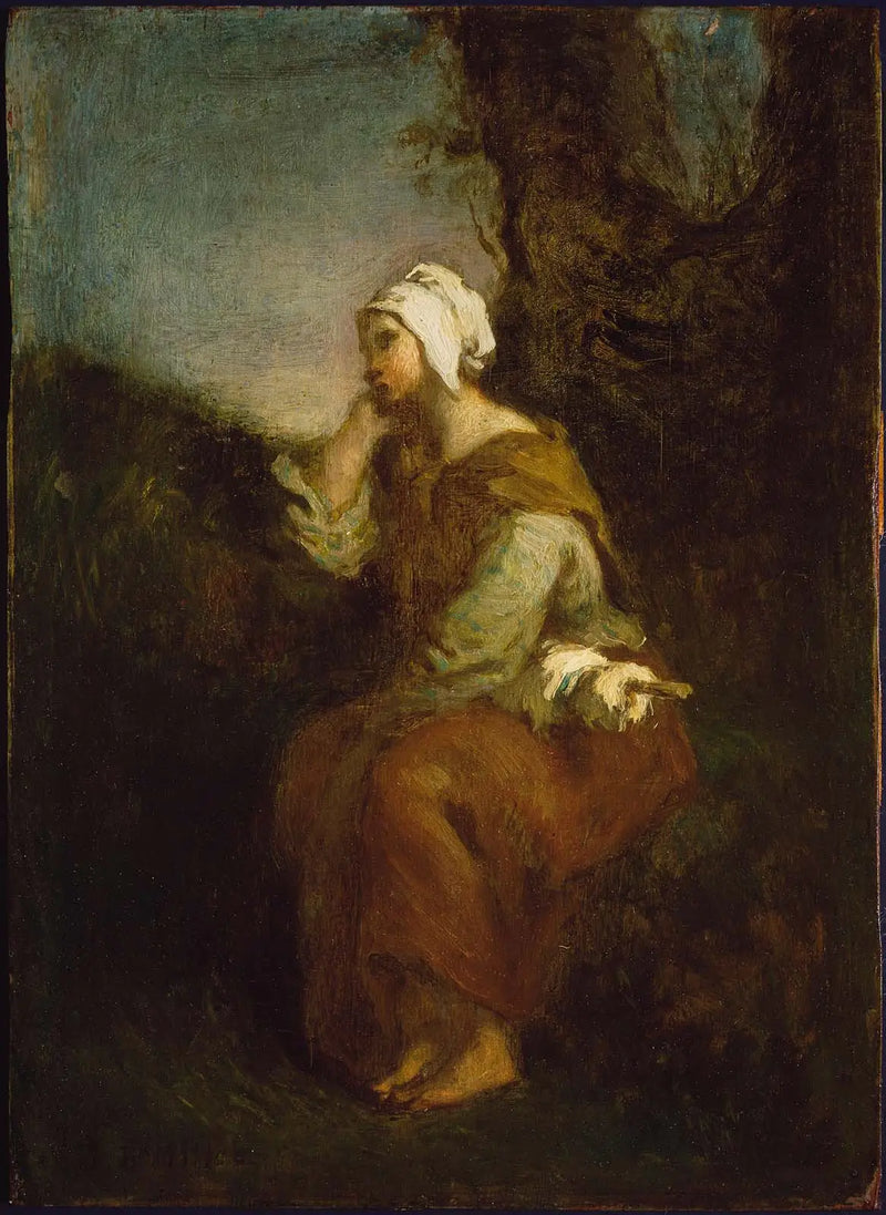 Çiftçi Kız Hayal Kurarken - Jean-François Millet