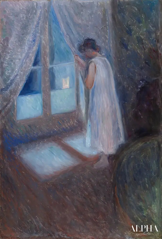 Fille regardant par la fenêtre - Edvard Munch - Reproductions de tableaux et peintures haut de gamme