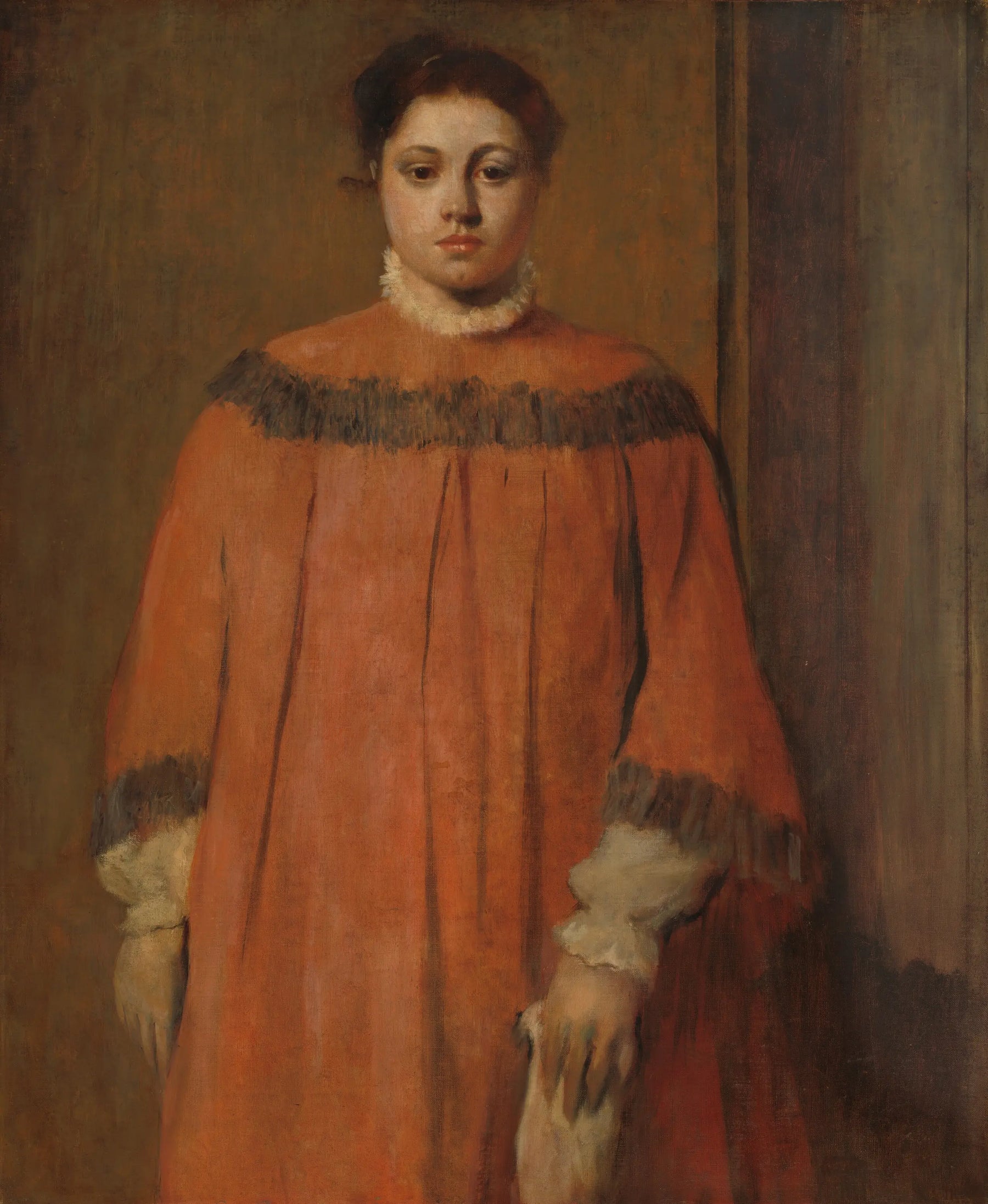 Fille en rouge par Edgar Degas – reproduction peinture à l’huile sur toile