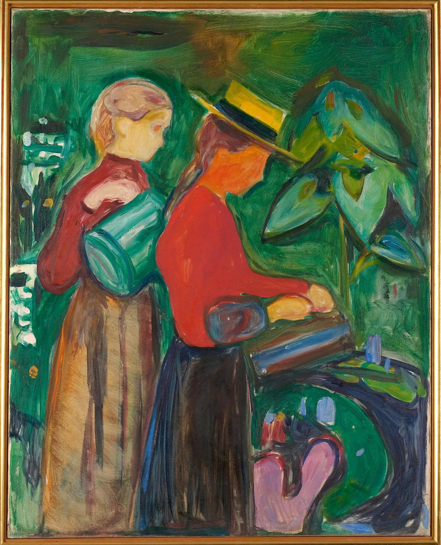 Çiçekleri sulayan kızlar (Frise Linde) - Edvard Munch