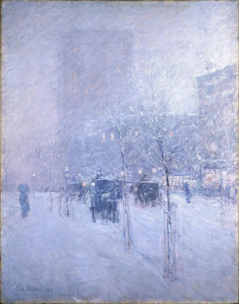 Günbatımı, New York, kış - Childe Hassam