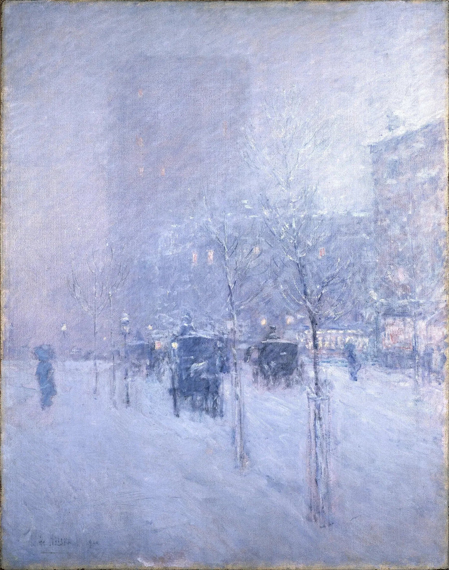 Günbatımı, New York, kış - Childe Hassam