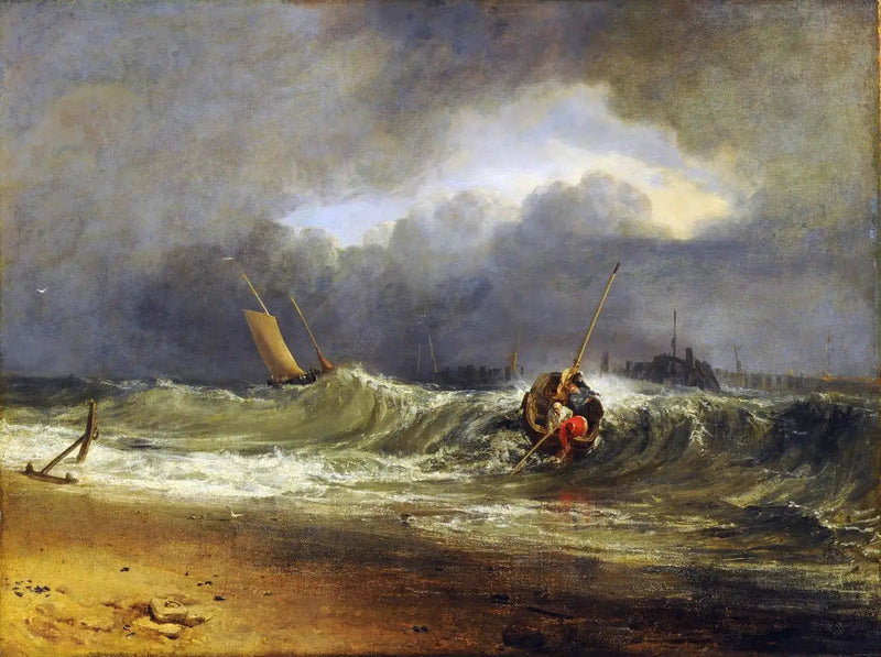 Fırtınalı Hava Altında Bir Kıyıda Balıkçılar - J. M. W. Turner