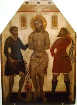 Krisztus megostorozása egy adományozóval - Francescuccio Ghissi