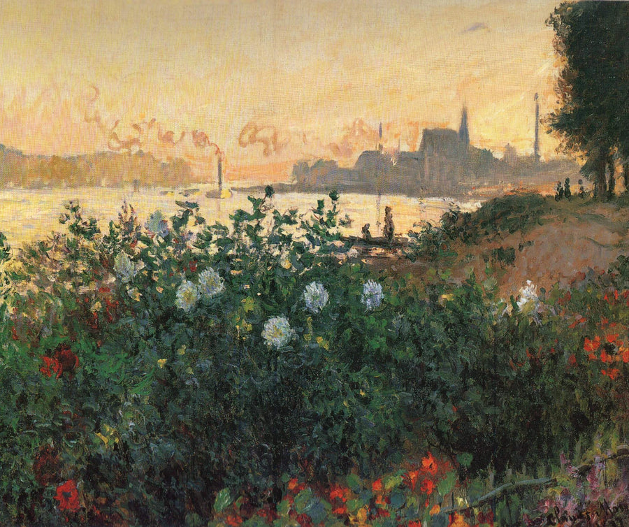Seine nehrinin kıyısındaki çiçekler, Argenteuil W453 - Claude Monet