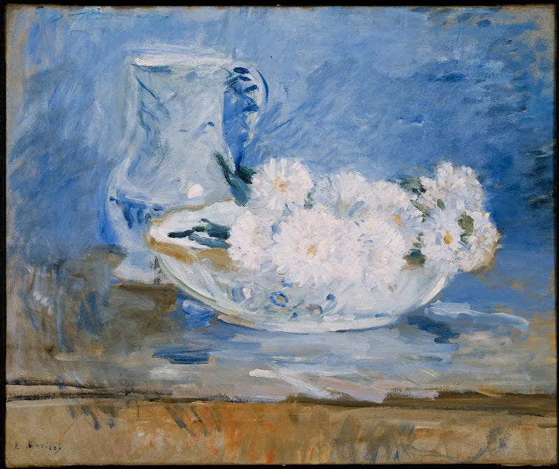 Beyaz çiçekler bir kasede - Berthe Morisot