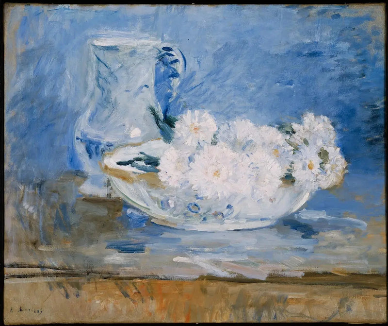 Beyaz çiçekler bir kasede - Berthe Morisot