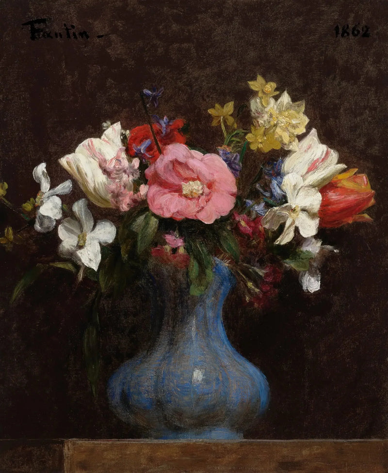 Çiçekler, kamelyalar ve laleler - Henri Fantin-Latour