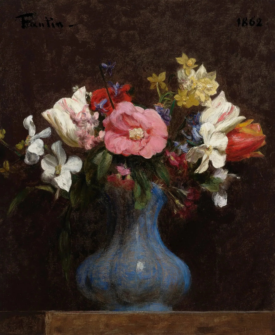 Çiçekler, kamelyalar ve laleler - Henri Fantin-Latour
