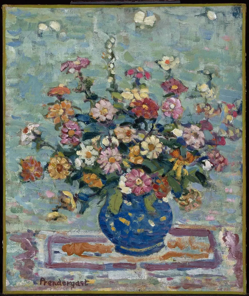 Mavi bir vazoda çiçekler - Maurice Prendergast