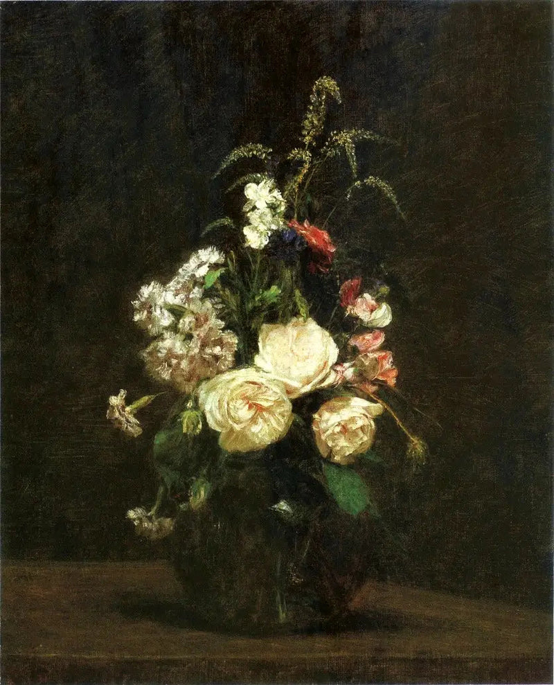Cam bir vazoda çiçekler - Henri Fantin-Latour