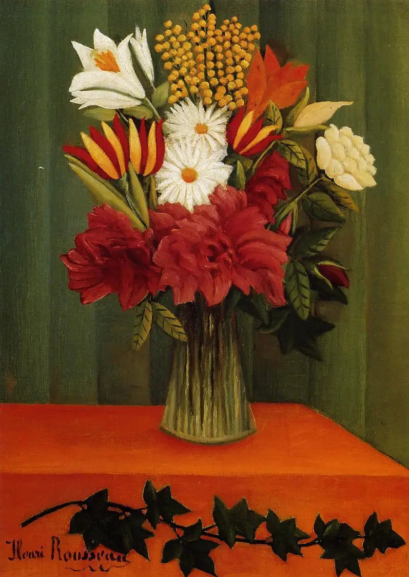 Fleurs dans un vase - Henri Rousseau image 1 reproduction réalisée par Alpha Reproduction