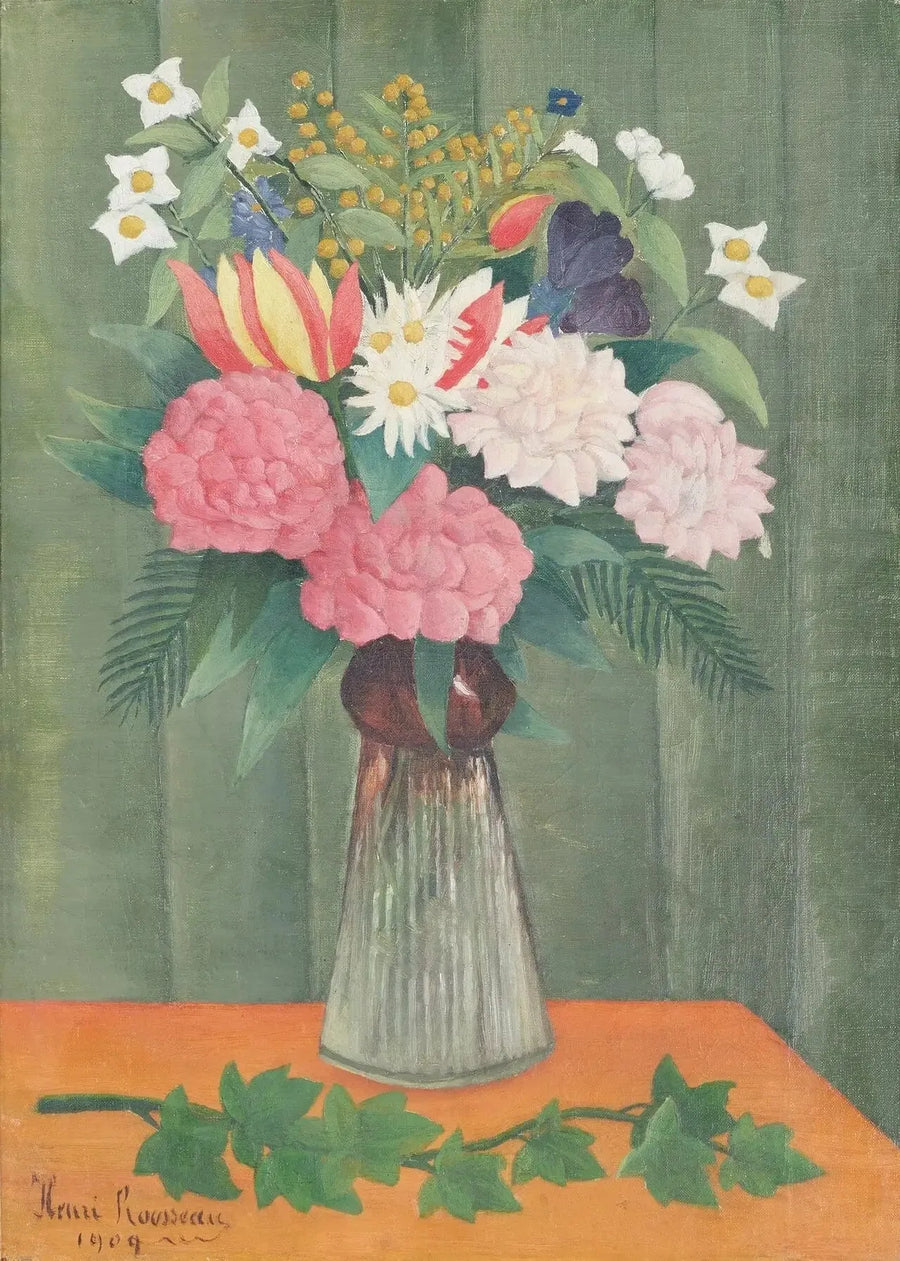 Vazoda Çiçekler - Henri Rousseau