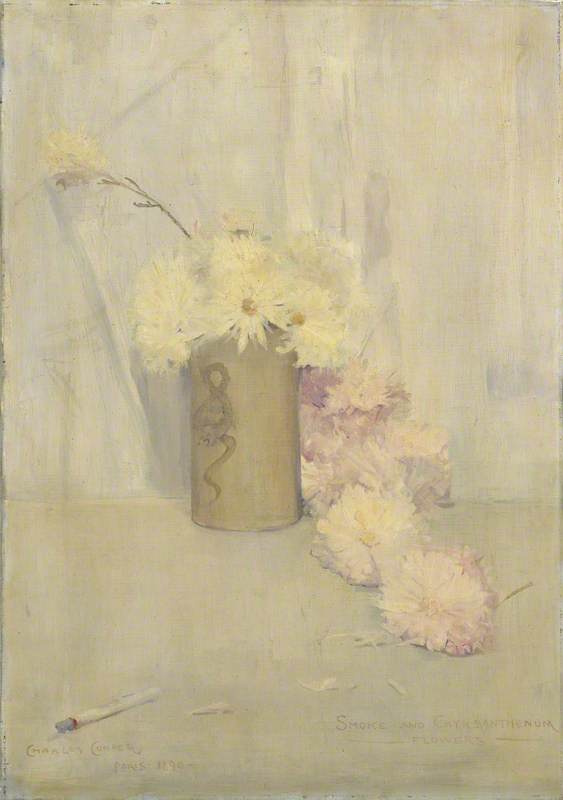 Duman ve krizantem Çiçekleri - Charles Conder